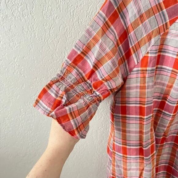 Madewell Plaid Ruffle-Sleeve Popover Mini Dress - Picture 5 of 7